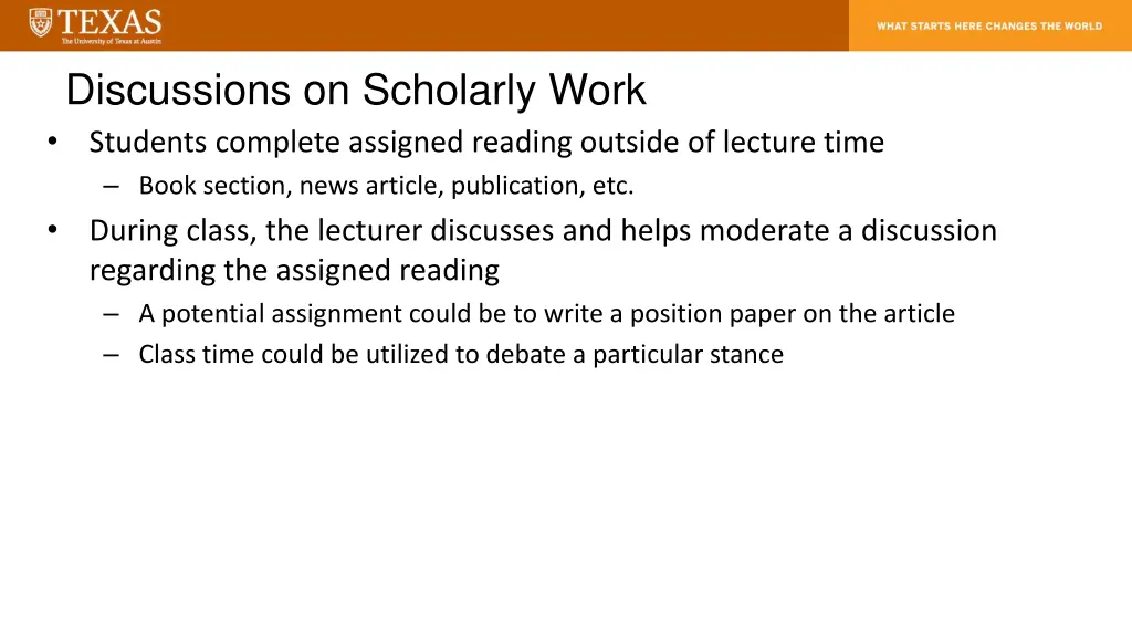 discussions on scholarly work students complete