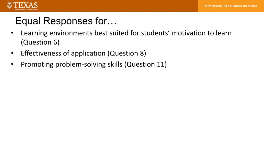 equal responses for learning environments best