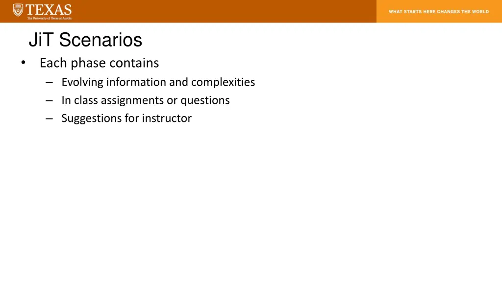 jit scenarios each phase contains evolving