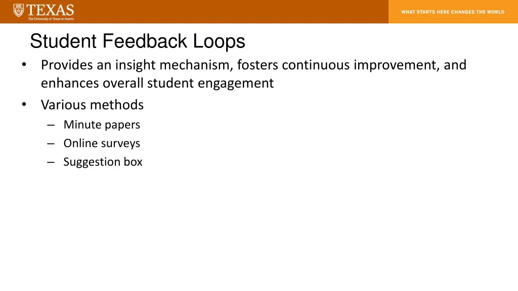 student feedback loops provides an insight