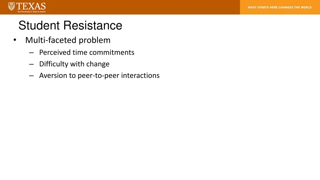 student resistance multi faceted problem
