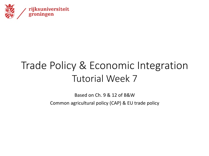 trade policy economic integration tutorial week 7