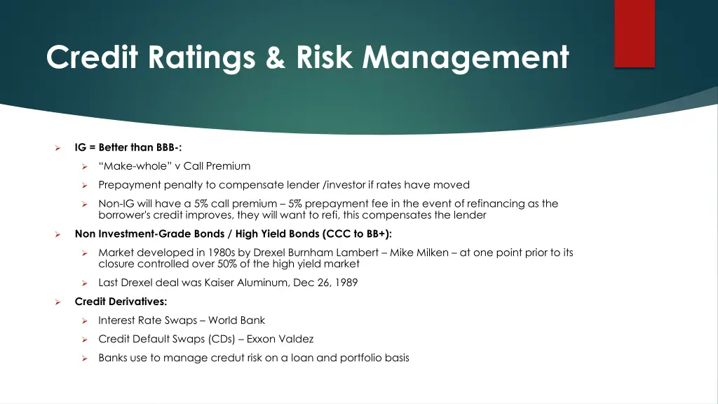 credit ratings risk management