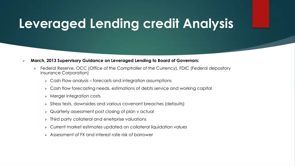 leveraged lending credit analysis