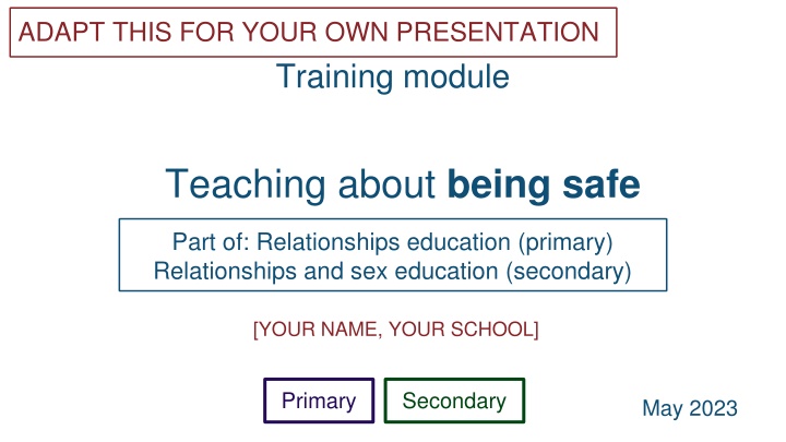 adapt this for your own presentation training