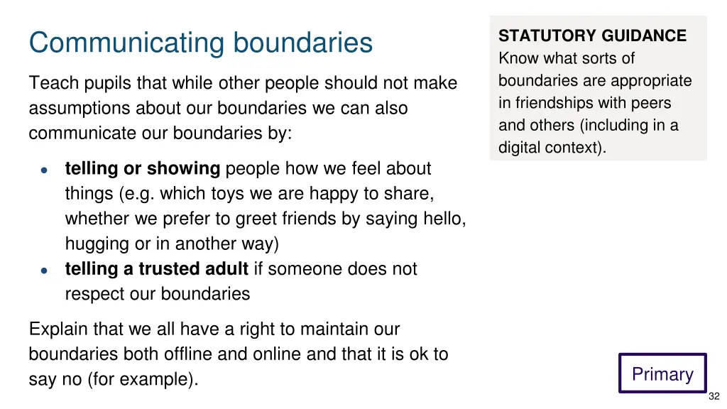 communicating boundaries