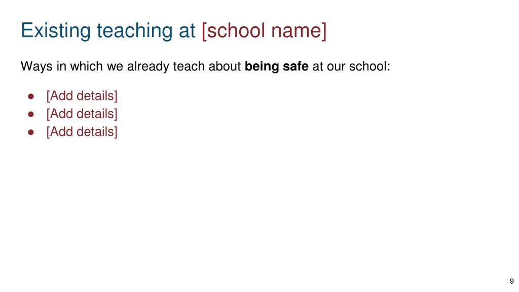 existing teaching at school name