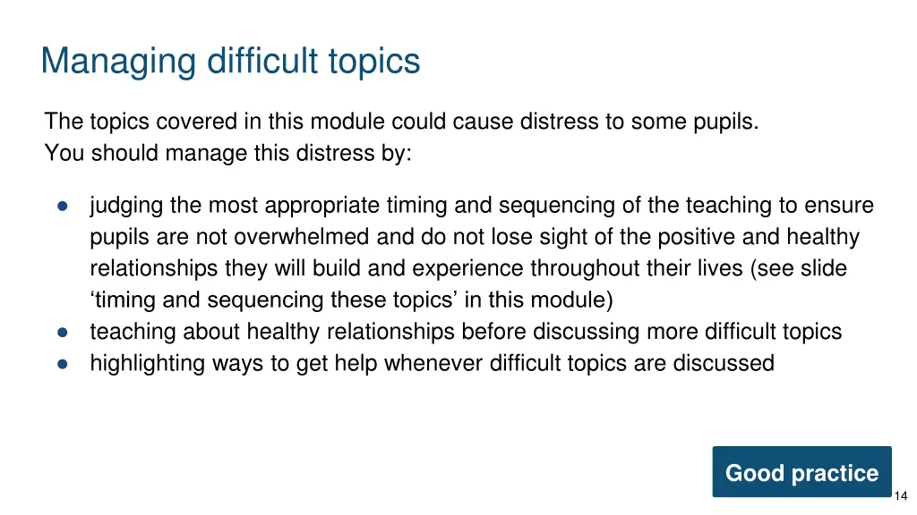 managing difficult topics