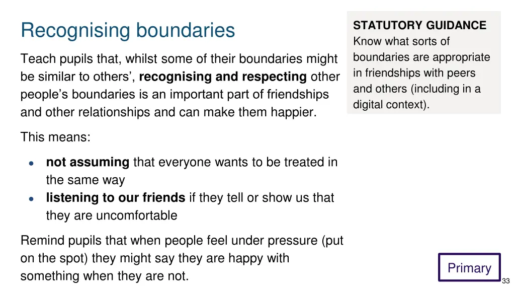 recognising boundaries