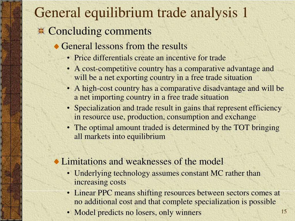general equilibrium trade analysis 1 concluding