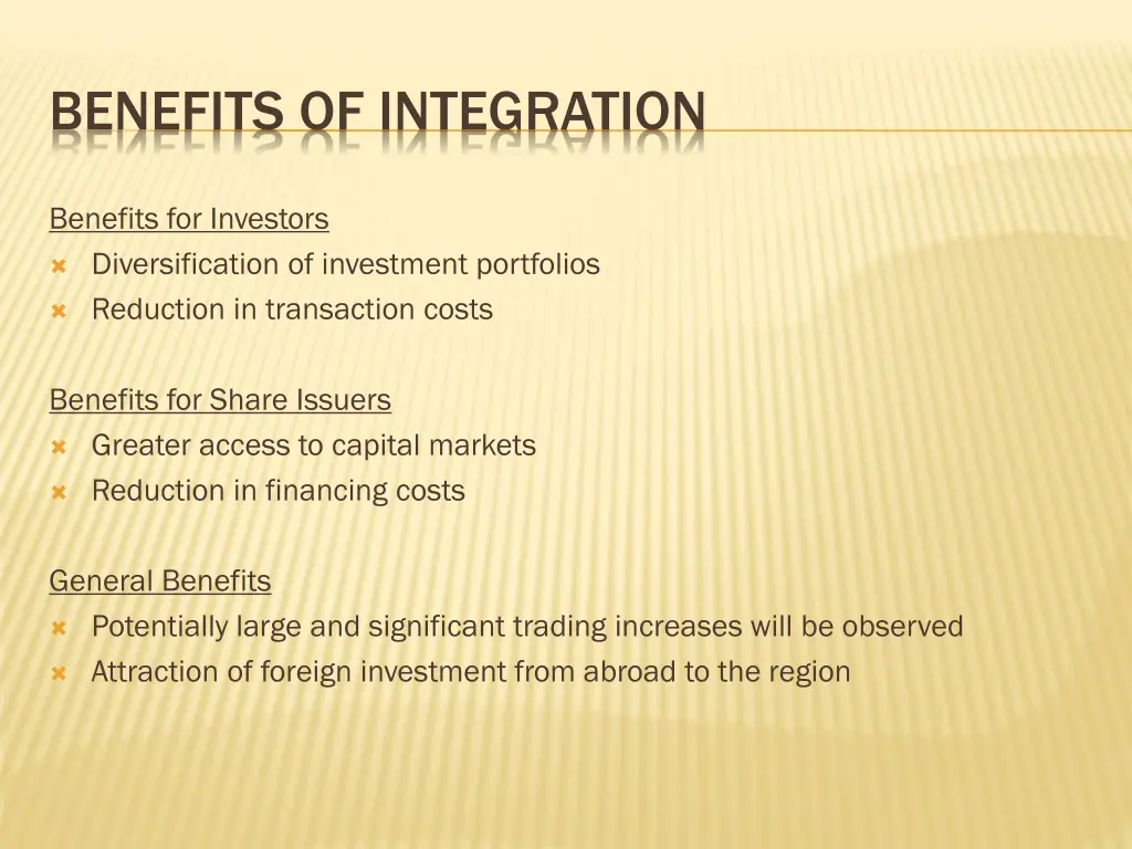 benefits of integration