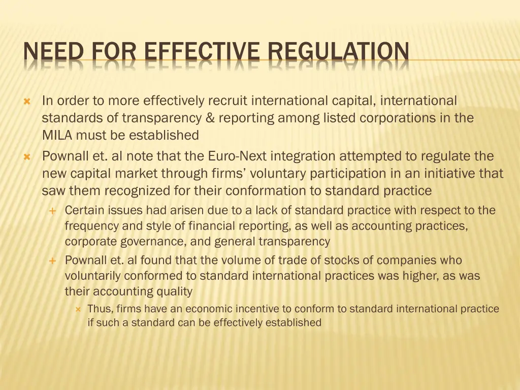 need for effective regulation