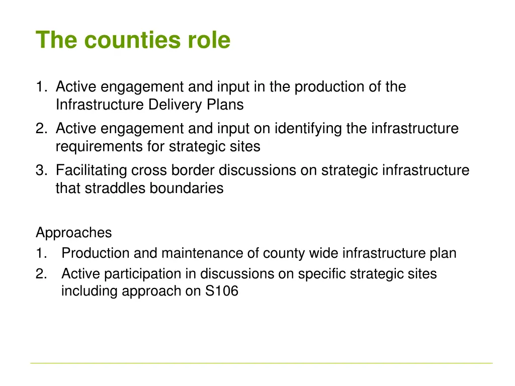 the counties role