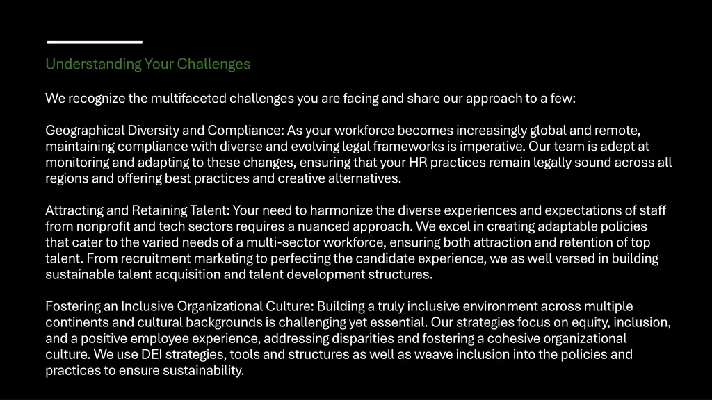 understanding your challenges