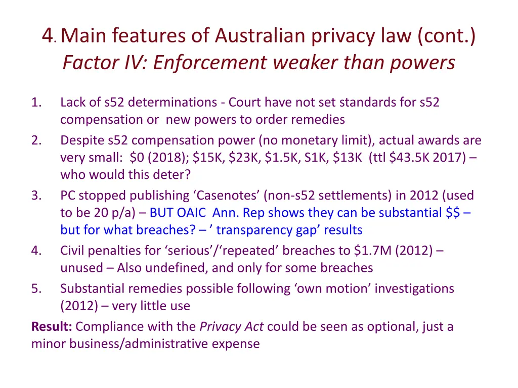 4 main features of australian privacy law cont 1