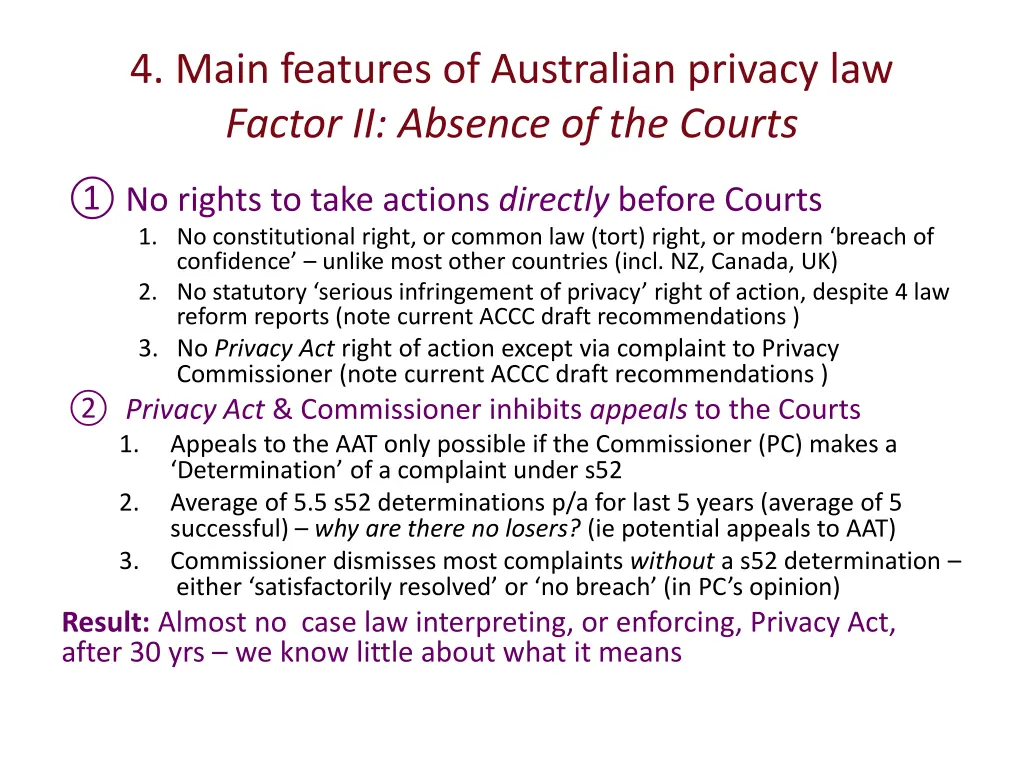 4 main features of australian privacy law factor