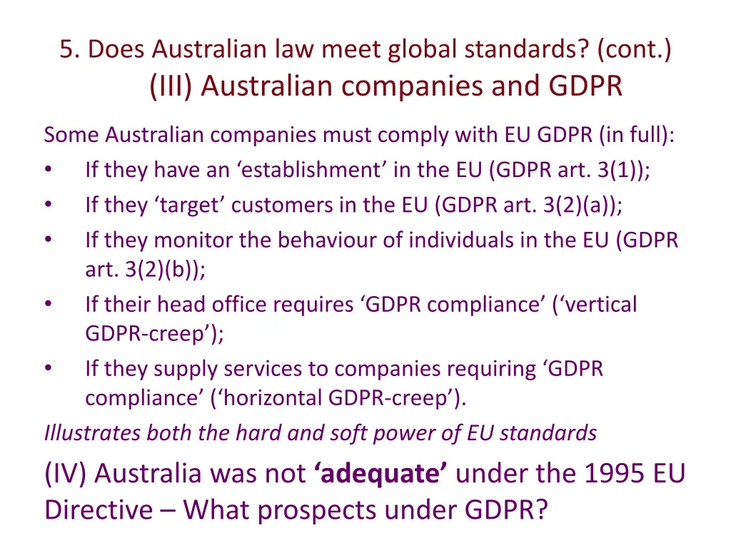 5 does australian law meet global standards cont 1