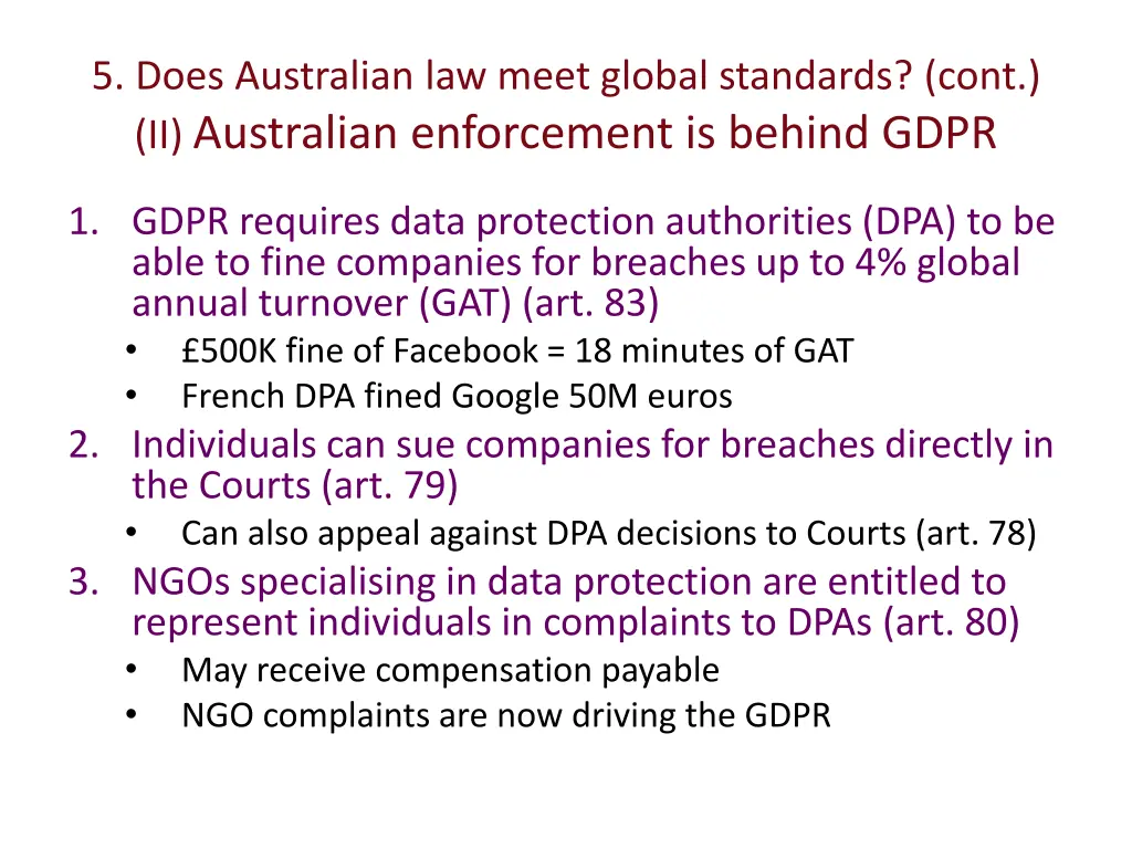 5 does australian law meet global standards cont