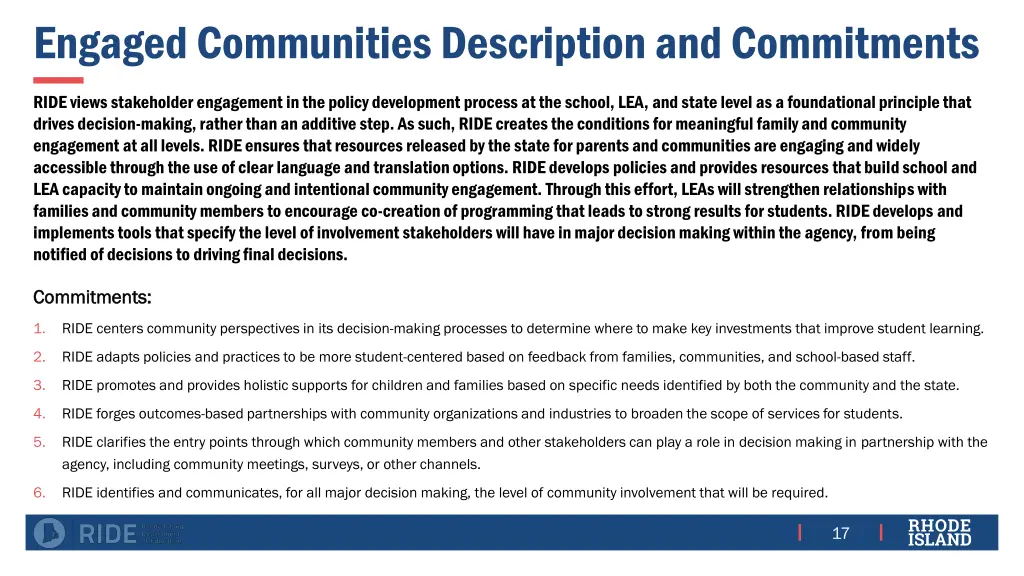 engaged communities description and commitments