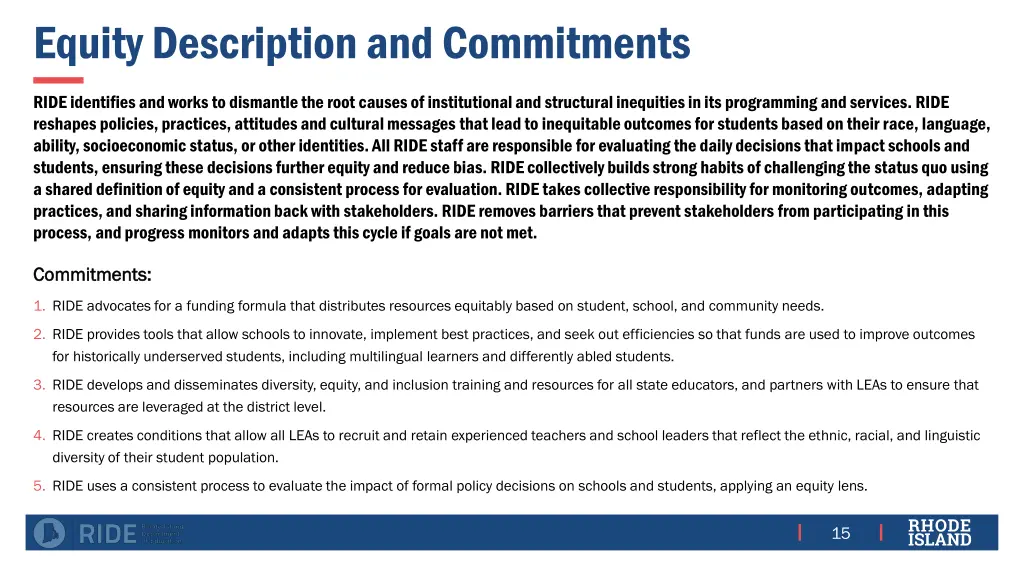 equity description and commitments