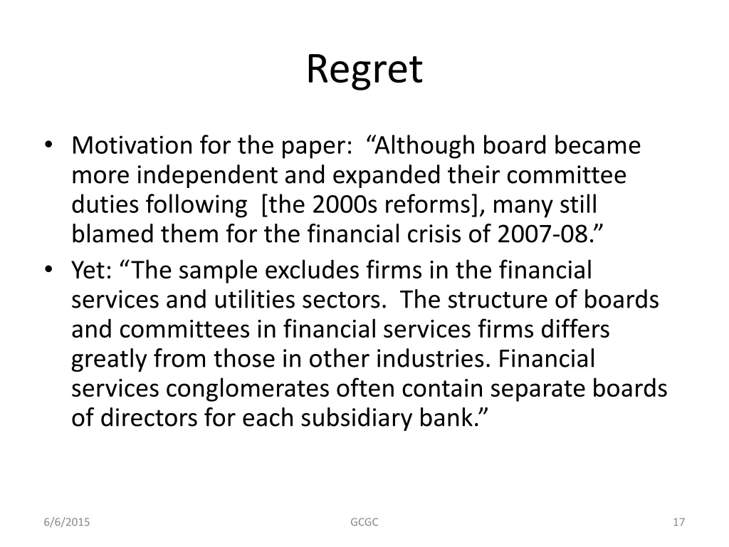 regret