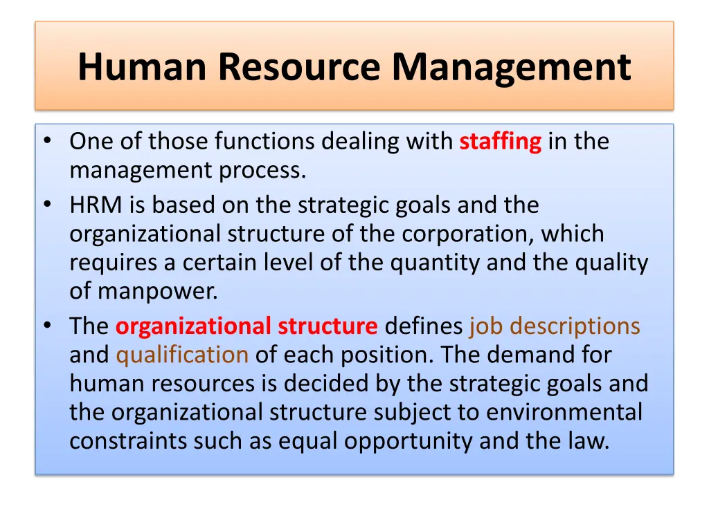 human resource management