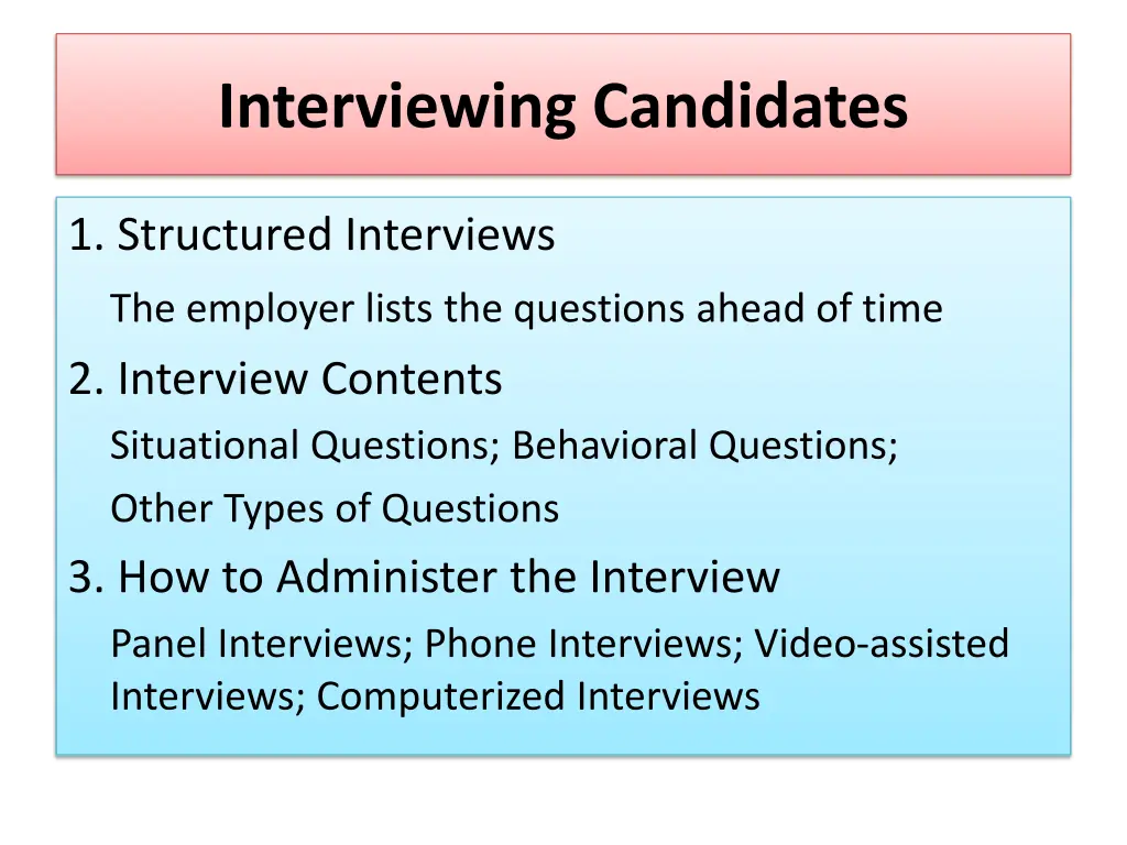 interviewing candidates