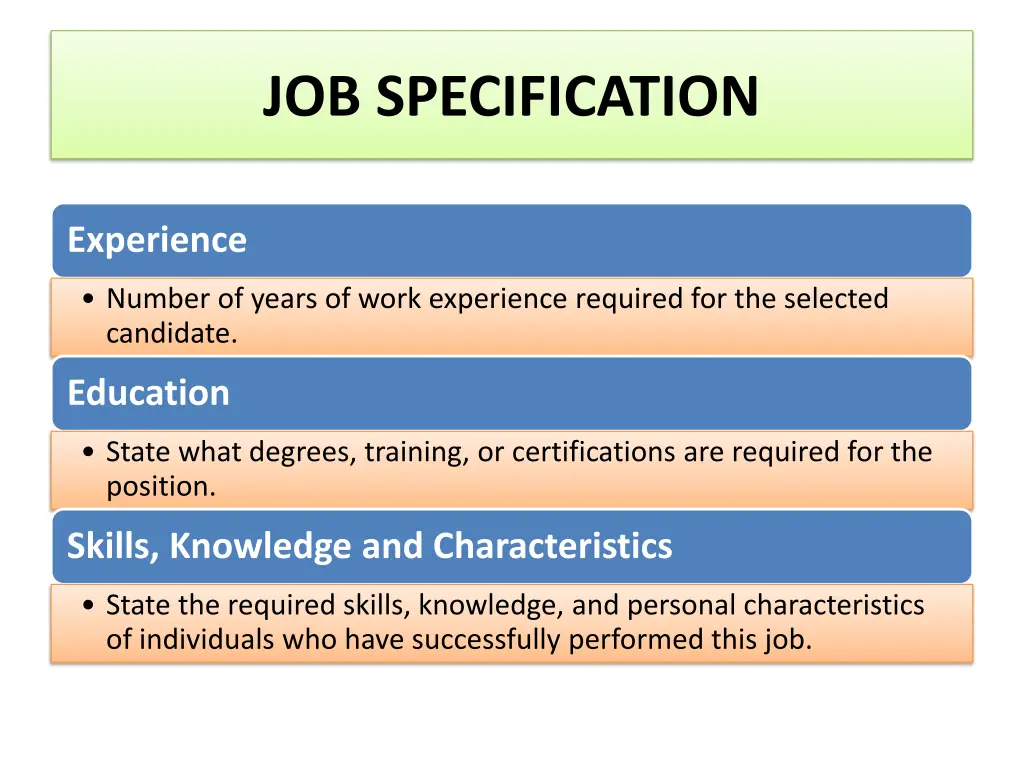 job specification