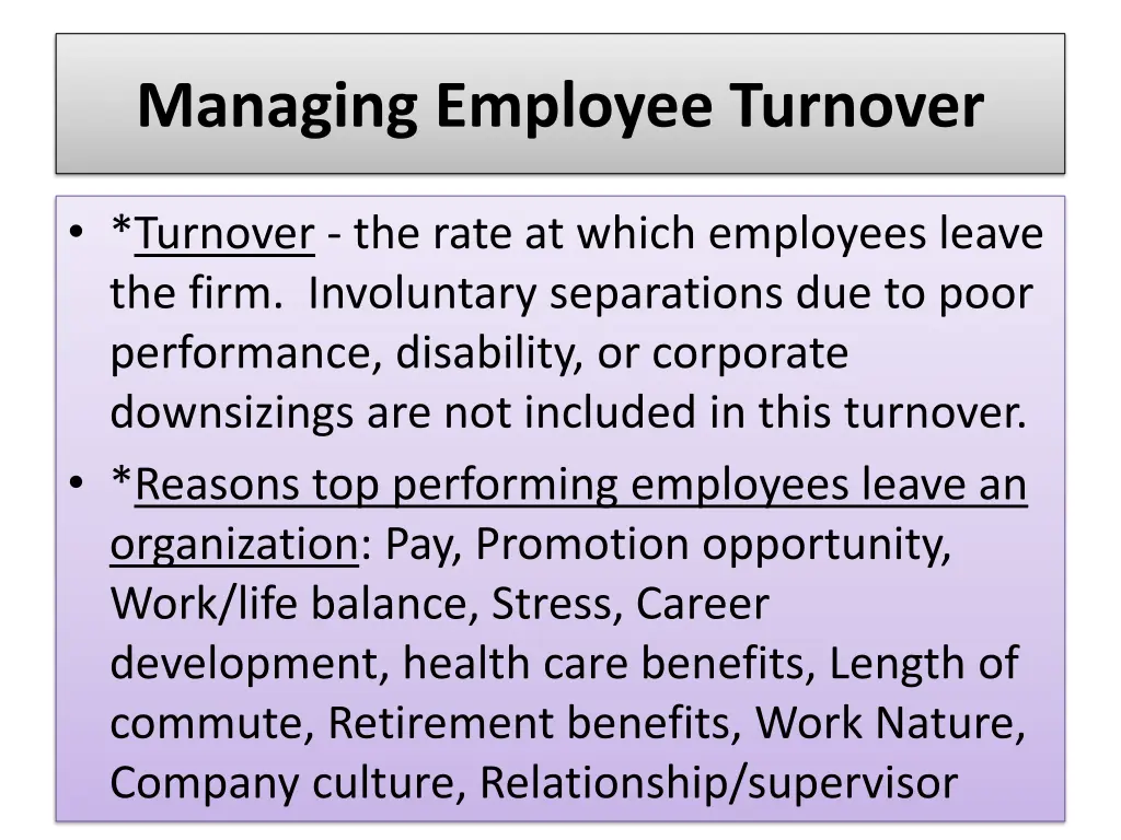managing employee turnover