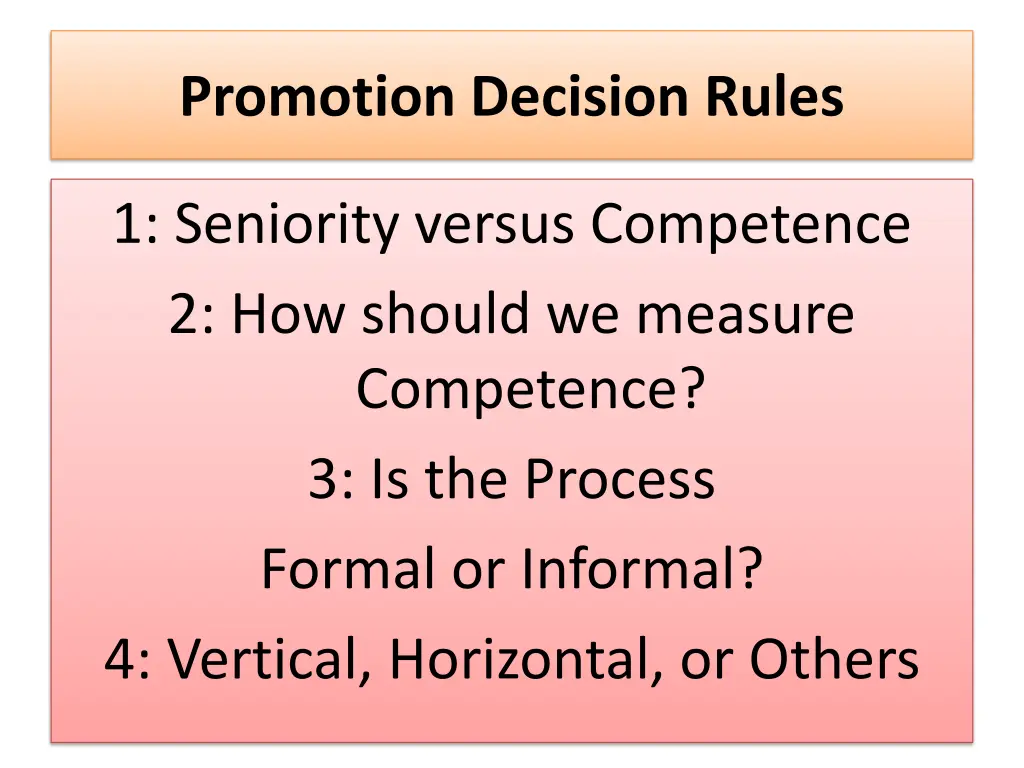 promotion decision rules