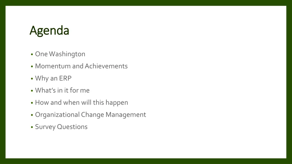 agenda agenda