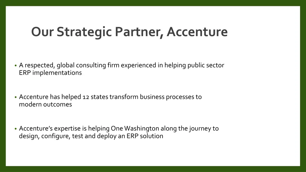 our strategic partner accenture