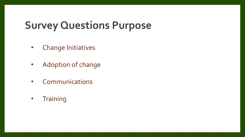 survey questions purpose