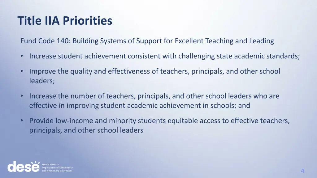 title iia priorities
