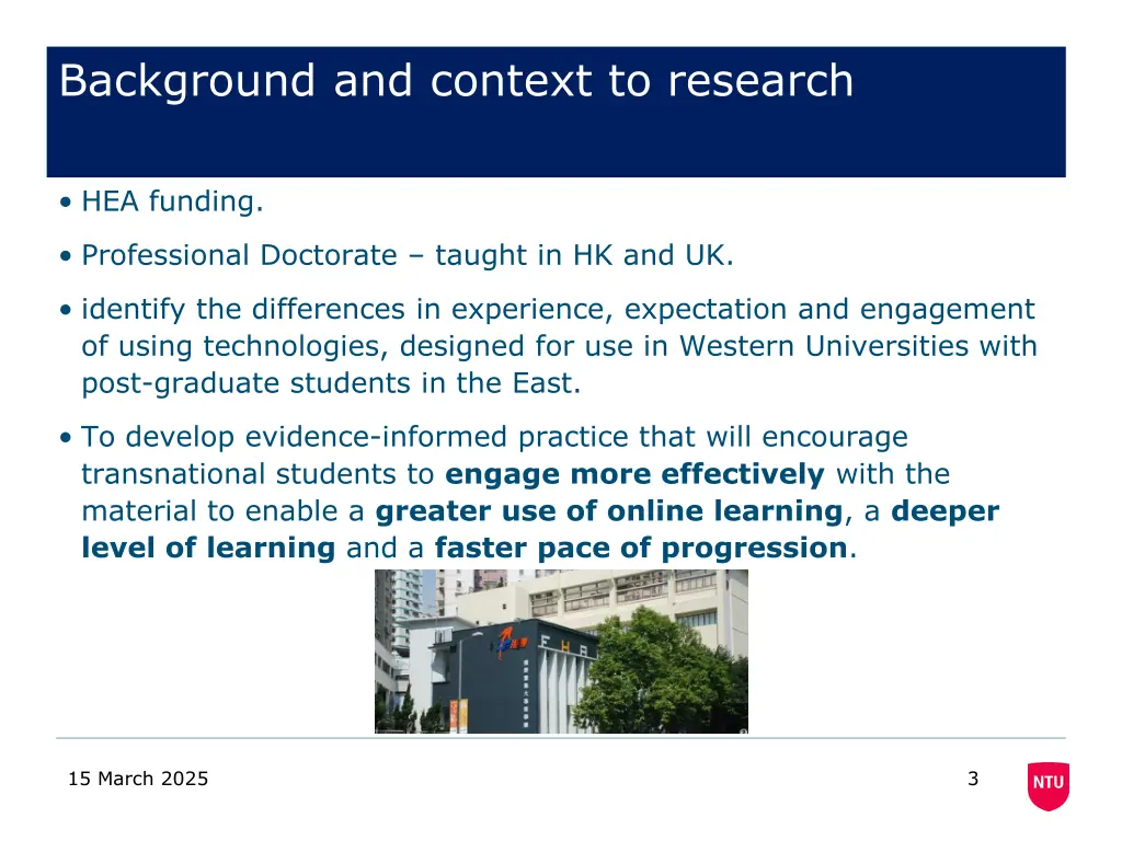 background and context to research