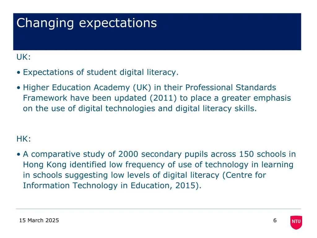 changing expectations
