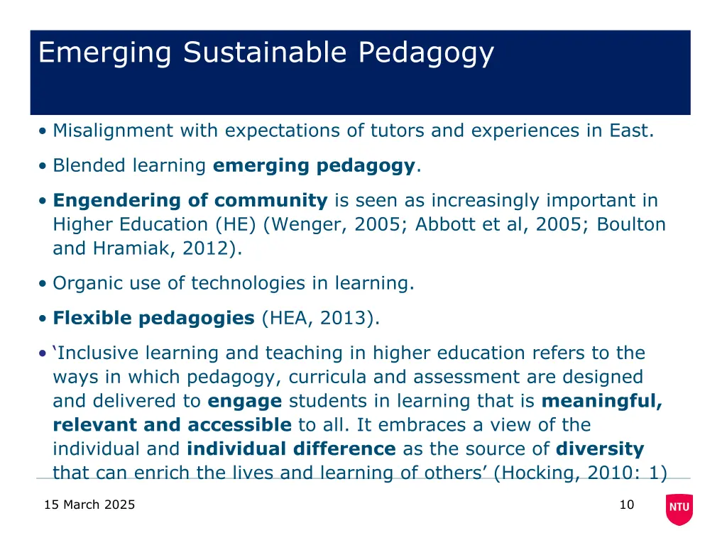 emerging sustainable pedagogy