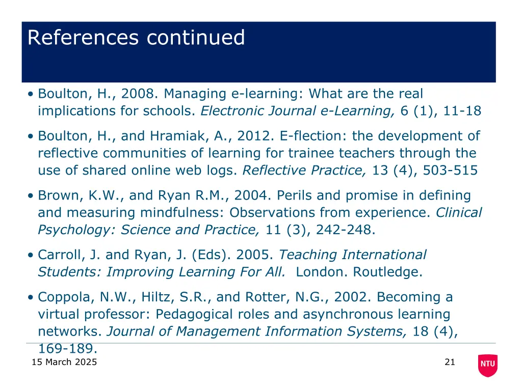 references continued