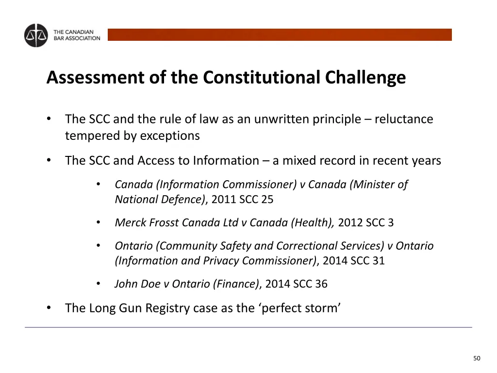 assessment of the constitutional challenge