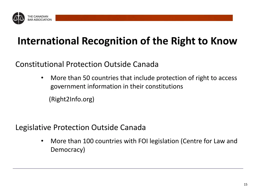 international recognition of the right to know 1