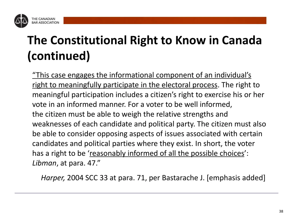 the constitutional right to know in canada 1