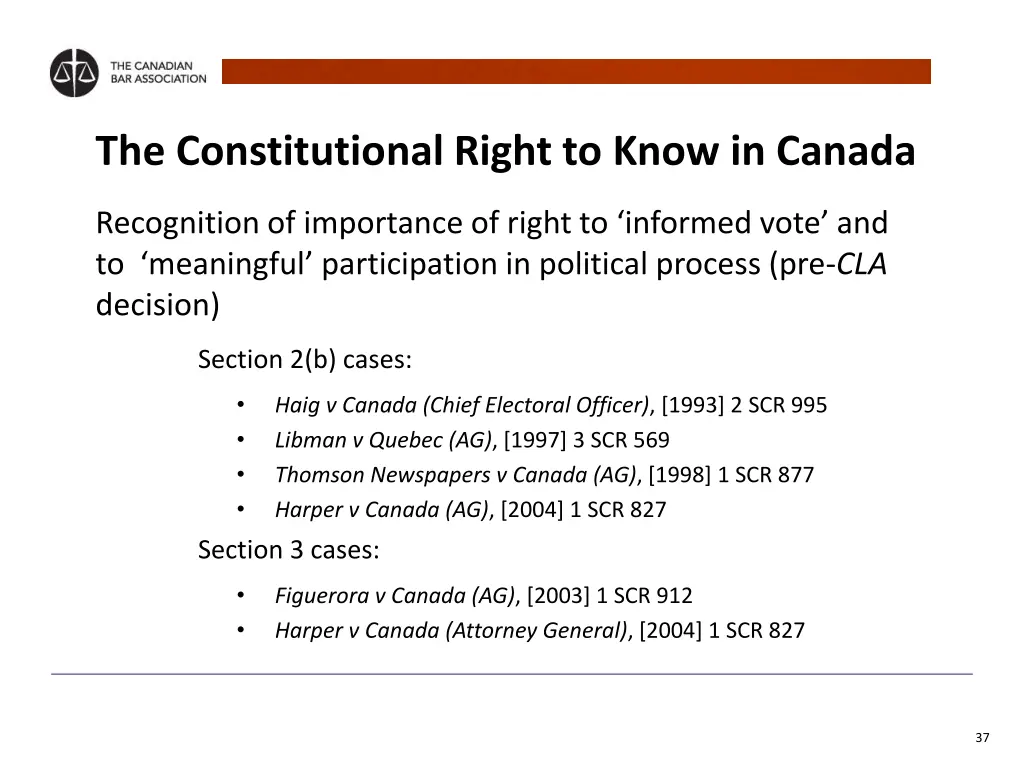 the constitutional right to know in canada