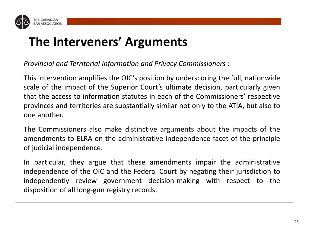 the interveners arguments