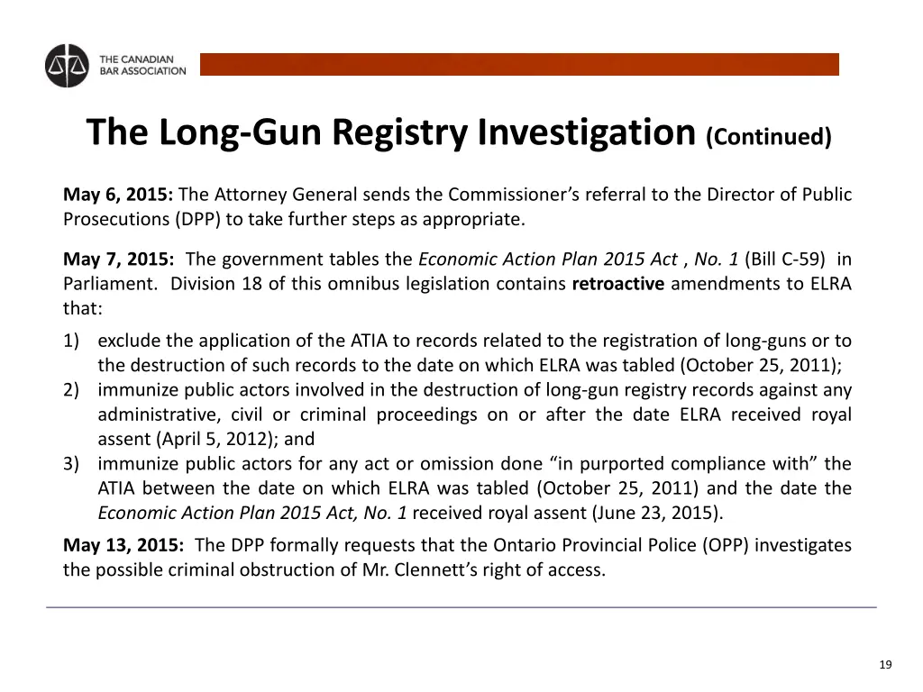 the long gun registry investigation continued 2