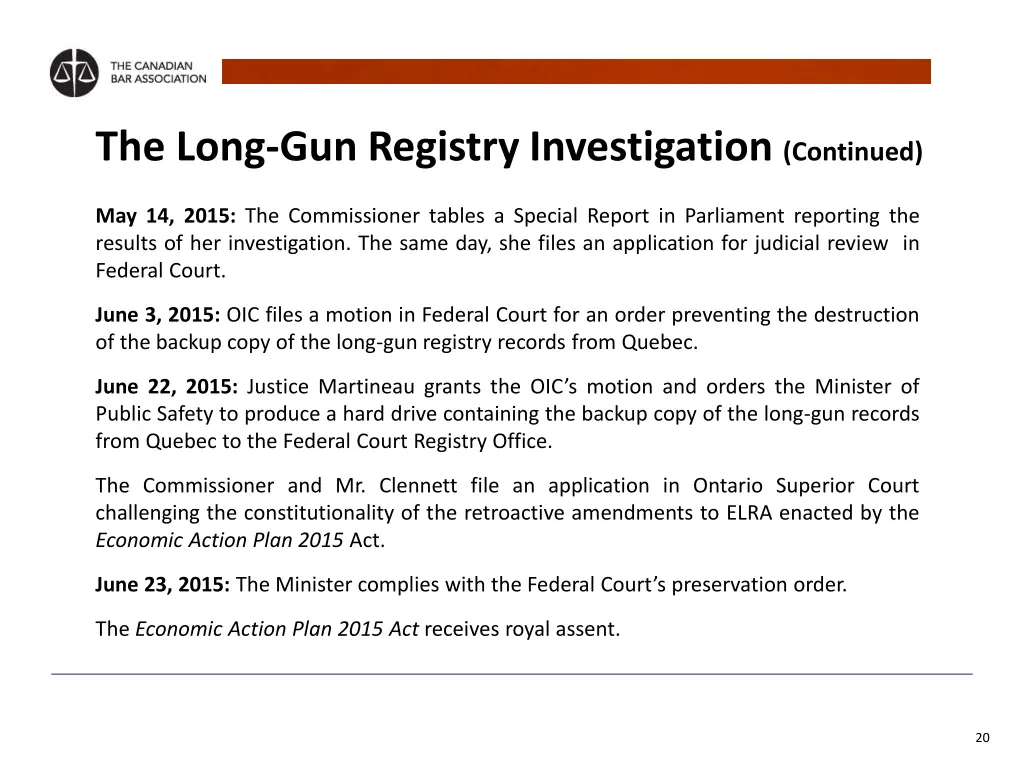 the long gun registry investigation continued 3
