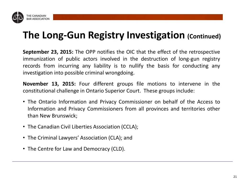 the long gun registry investigation continued 4