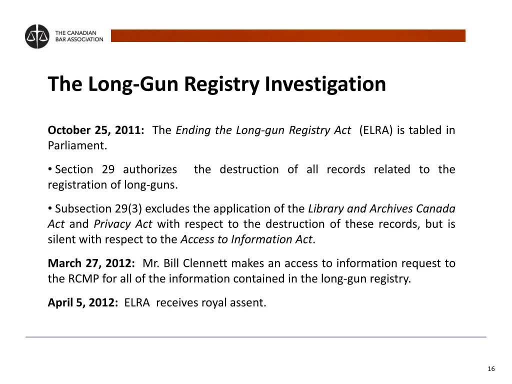 the long gun registry investigation