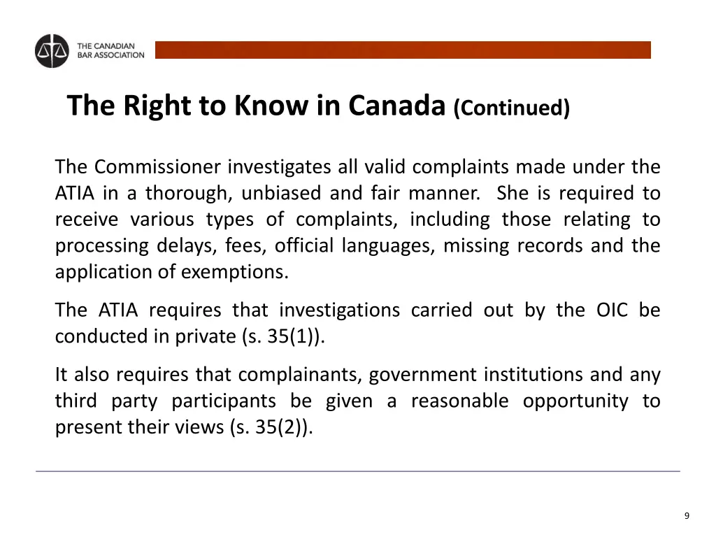 the right to know in canada continued 4