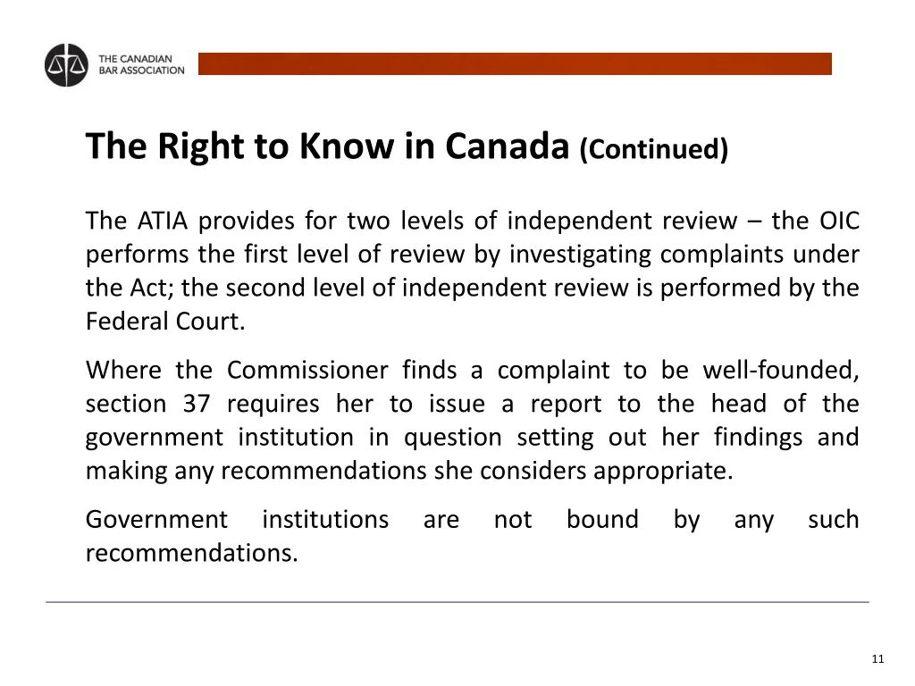 the right to know in canada continued 6