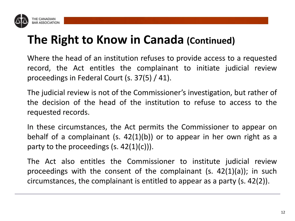 the right to know in canada continued 7